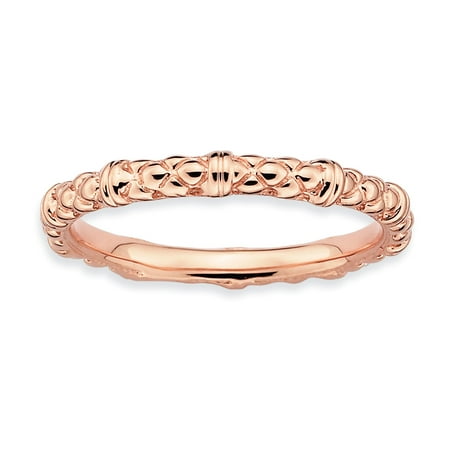 Sterling Silver Stackable Expressions Pink-plated Cable Ring Size