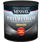 Minwax Water-Based Oil-Modified Polyurethane, Semi-Gloss, Clear, 1/2 Pint