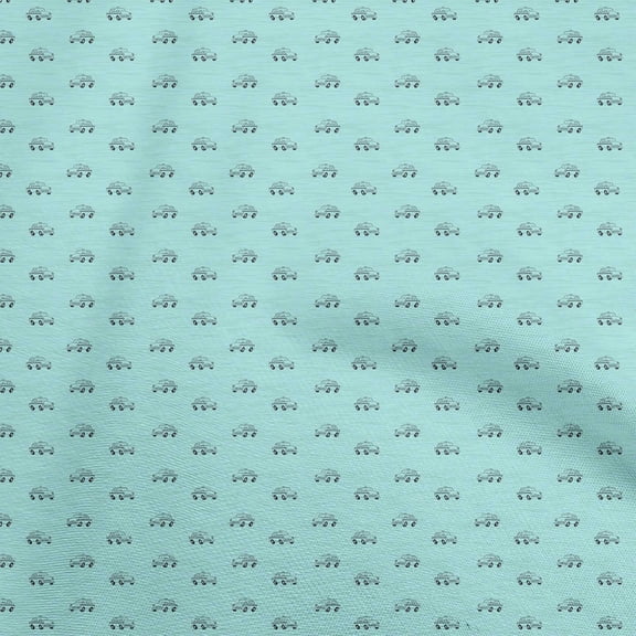 oneOone Cotton Poplin Twill Light Blue Fabric Taxi Quilting Supplies Print Sewing Fabric By The Yard 56 Inch Wide