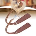thumbnail image 5 of Marcapáginas de cuero hecho a mano, marcapáginas Retro, marca de libro significativa con borla para ratones de biblioteca, escritores y amigos, 2 uds. (marrón), 5 of 5