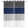 thumbnail image 4 of Outdoor Curtains for Patio Waterproof Grey Bue Stripe Indoor/Outdoor Curtain Tiebacks Ombre Grey Stripes Privacy Curtain Sun Block Grommet Drapes for Pergolas Gazebo Porch Balcony 2 Panel 54x84 Inch, 4 of 9