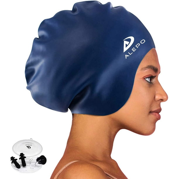 1PC Women Silicone Swim Cap, Elbourn Waterproof Silicone Swimming Caps for  Long Hair, Swim Hat Men Swimming Equipment 