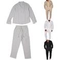 thumbnail image 2 of Aellinatey Stylish Men's Plain Linen Clothing Set for Office Commute and Outdoor Activity, 2 of 9