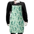 thumbnail image 1 of Reptile Kids Apron, Exotic Lizards Chameleons Leaping Illustration Nature Reptiles Kids Nursery, Boys Girls Apron Bib with Adjustable Ties for Cooking Baking Painting, Green Mint, by Ambesonne, 1 of 2