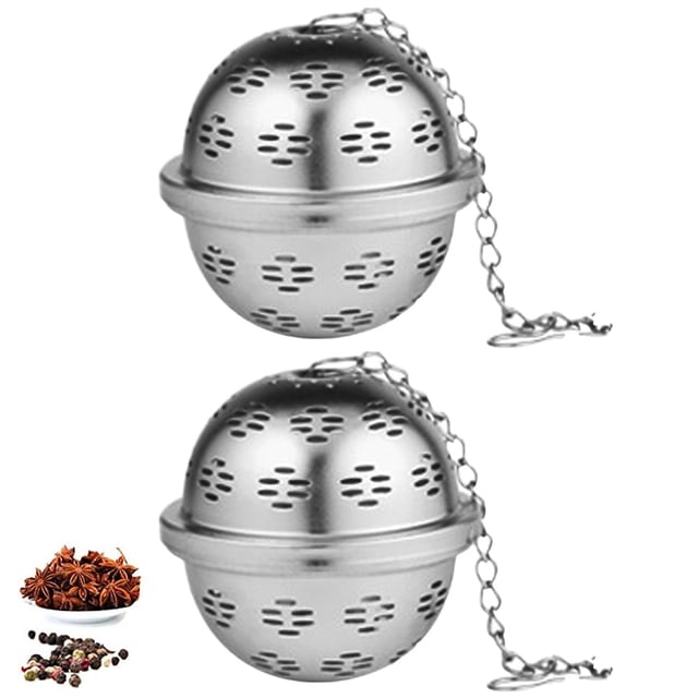 Bola de condimento de especias Extra para cocinar, filtro de bola de té, para mejorar sopas, guisos, sidra, vino y té, 2 uds.