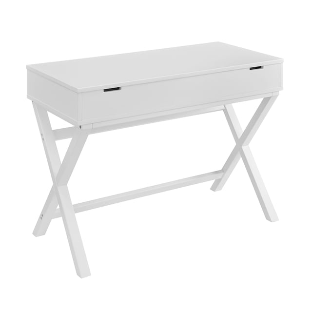 Linon Bureau en Bois Peggy avec Plateau Relevable Blanc