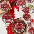 thumbnail image 3 of Ayieyill 170Pcs Christmas Party Supplies, Christmas Disposable Dinnerware Set for 24 Guests, Merry Christmas Theme Holiday Tableware Decorations Kit(Red Plaid), 3 of 7