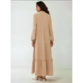 thumbnail image 4 of Textured Long Sleeve Crew Neck Maxi Dress, 4 of 7