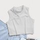 thumbnail image 4 of Moda mujer cuello alto blusa sin mangas camiseta verano sólido hombro frío Tops Fridja  qr1265, 4 of 9