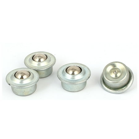 Adjustable Flange Bearings - Metal Flange Fit Fixing Transfer Unit Mounted Ball Bearings Silver Tone 4pcs