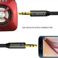 thumbnail image 4 of Esoulk 24K Gold Plated 3.5mm Nylon Fabric Tangle-Free Male Aux Audio Cable 10FT - Black, 4 of 5