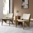 thumbnail image 2 of Accent Chair, Set of 2, Gray, Faux Leather, Wood, Living Room Lounge Cafe Lobby Hospitality Restaurant, Modern Contemporary, HB37231, 2 of 10