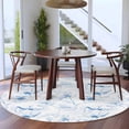thumbnail image 5 of Blue Flower Round Rug 8ft Washable Circle Rugs Non Slip Watercolor Floral Botanical Line Drawing Print Large Area Rug Indoor Floor Carpet for Bedroom Kitchen Living Room Home Office Dining Room, 5 of 7