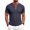 04# Navy, variant on IhhxPro Men's Short Sleeve Henley T-Shirt with Button Detail Contrast Collar Casual Cotton Slim Fit Everyday Wear Summer Top S-3XL