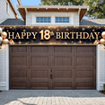 thumbnail image 2 of Golden Letters Happy 18th Birthday Party Banner Decorative Balloons Confetti Design for Milestone Celebration Indoor Event, 2 of 9
