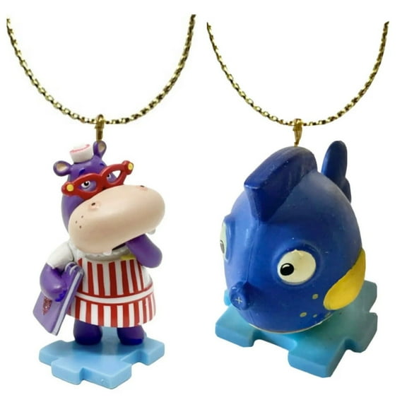 Squeakers Fish & Hallie Hippo PVC Ornament Figure Doc McStuffins Figurine Charm New