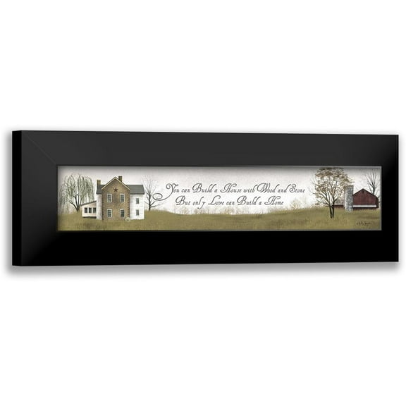 Jacobs, Billy 14x6 Black Modern Framed Museum Art Print Titled - You Can Build a House