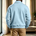thumbnail image 4 of Daweinan Men's Quarter Zip Pullover Sweatshirt Loose Fit Long Sleeve Relaxed Fit Casual Athletic Top for Daily Wear Outdoor Work Sports, 4 of 5