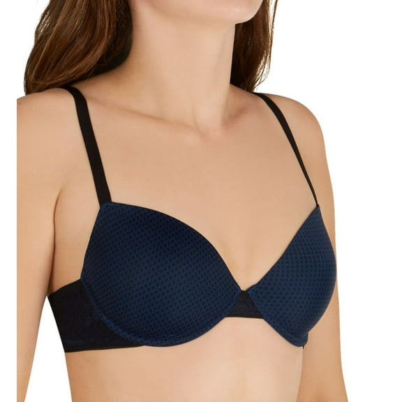 Women's Maidenform DM9410 Comfort Devotion Ultimate No-Show Underwire Bra (Dot Espirit Print/Blk 34C)
