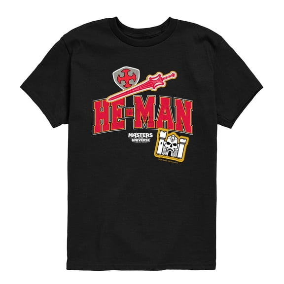 Masters of the Universe - He-Man Faux Patches - Youth Boys Short Sleeve Graphic T-Shirt