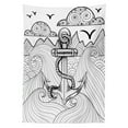 thumbnail image 3 of Ambesonne Anchor Tablecloth Rectangular Table Cover, Zentangle Ocean Clouds, 52"x70", Black and White, 3 of 4