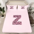thumbnail image 2 of Erosebridal Initial Letter Z Sheet Set King,Cheetah Pattern Bedding Sets King Size,Wild Animal King Sheet Sets For Birls,Breathable Bedroom Decoration,4-Piece, 2 of 7