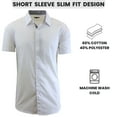 thumbnail image 3 of Mens Slim Fit Short Sleeve Button Up Shirt (S- 2XL), 3 of 5