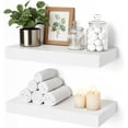 thumbnail image 2 of Floating Shelves for Wall, Bathroom Shelves Over Toilet, Wall Shelves & Book Shelf, Hanging Shelf, Modern Wooden Wall-Mounted Small Floating Shelves, 12x7x1.5 in (Smoke Gray, Set of 4), 2 of 10