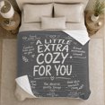 thumbnail image 5 of Extra Cozy for You Quote with Hearts, Calming Graphic Style for Self Care Fans, Gentle Comfort Message and Thank You Gift, Cozy Flannel Blanket for Bedroom and Reading Nook, Peaceful Home Decor, 5 of 9