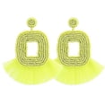 thumbnail image 2 of Pendientes colgantes con borlas de moda para mujer, pendientes de cuentas hechos a mano para boda, E1142 negro, 2 of 5