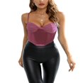 thumbnail image 1 of Fashionable Fishbone Low Cut Padded Tank Tops for Women in Solid Colors, 1 of 4