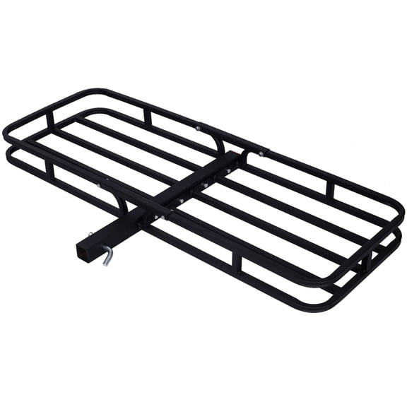 Heavy Duty Hitch Mount Cargo Carrier for SUV Truck Car - 600 lbs Capacity Steel Luggage Basket Rack Fits 2 Receiver, Black