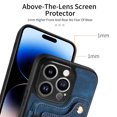 thumbnail image 3 of Nalacover For iPhone 12 Pro Max Case Ring Holder Kickstand with Credit Card Holder, Back Flip Premium Leather Magnetic Clasp Removable Wirst Hand Strap Cover For iPhone 12 Pro Max, Blue, 3 of 14