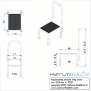 Platinum Health Adjustastep(tm) Deluxe Step Stool with Handle, Adjustable Height, Non-Slip Base, 300 lbs Capacity