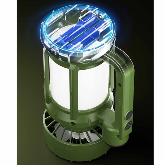 solar powered flashlight Solar Camping Fan with Light, Rechargeable Outdoor Lantern&Fan, High-Speed Airflow, 5000mAh Battery, Solar/USB-C Charging, for Camping, Hiking, Emergencies