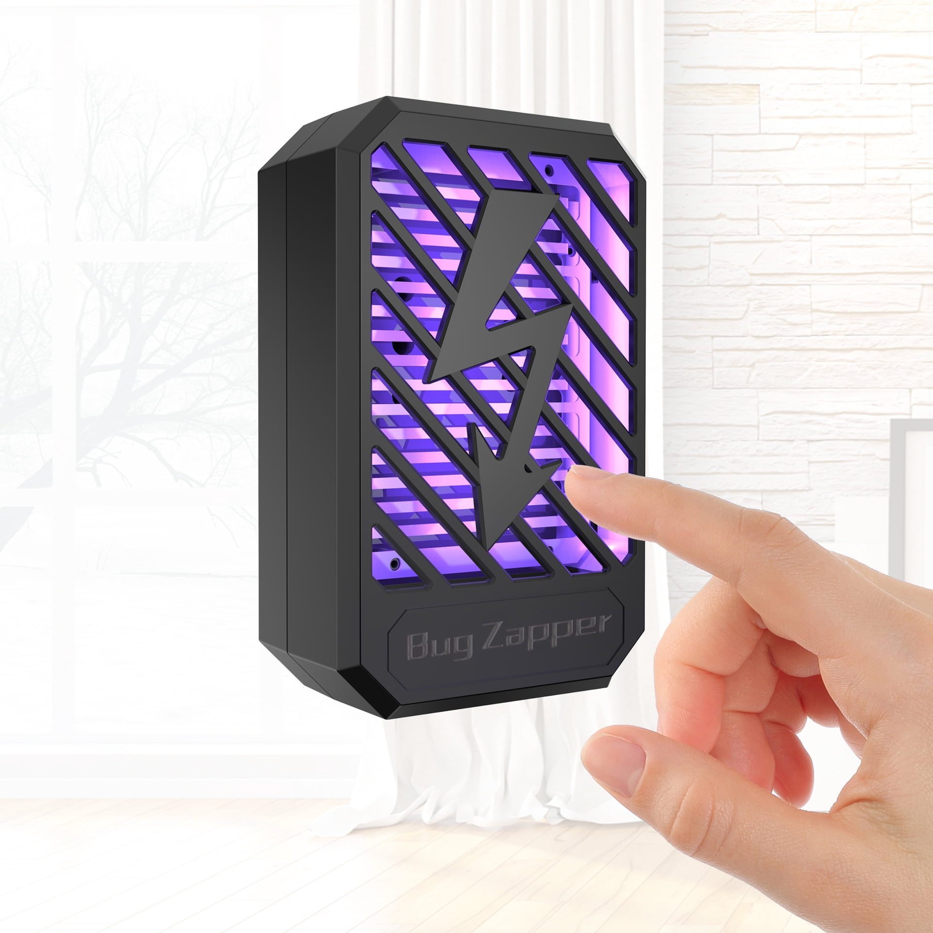 2 Pack Bug Zapper,Plug-in Electronic Mosquito Killer Night Light, Eliminates Gnats Fruit Flies Flying Pests,White&White