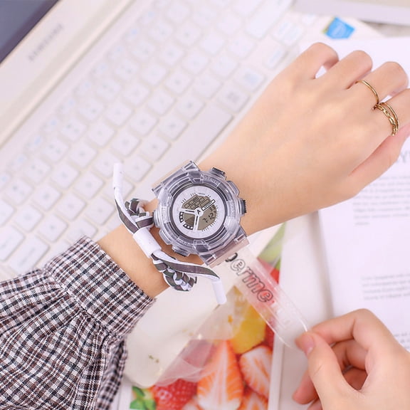 Guodhu Unisex Analog - Digital LED Sports Watch | Military - Inspired, Multifunctional & Waterproof | Transparent Strap, Watches for Women & Men,Ideal Gift for Students & Teen