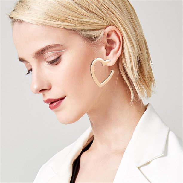 Pendientes geométricos en forma de corazón Joyas Pendientes de color sólido a la moda Wmkox8yi sjalhkljlk4097