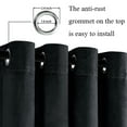 thumbnail image 3 of JIUZHEN Extra Long Velvet Curtains 108 inches - Soft Retro Blackout Velvet Drapes Room Darkening Thermal Insulated for Living Room/Gallery, 52W x 108L, 2 Panels with Tiebacks,Black, 3 of 10