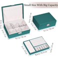 thumbnail image 2 of LQQBOX Jewelry Box for Women Girls, PU Leather Storage Case with Removable Tray, Jewelry Display Box for Necklaces Earrings Bracelets Rings Watches - Dark Green, 2 of 7