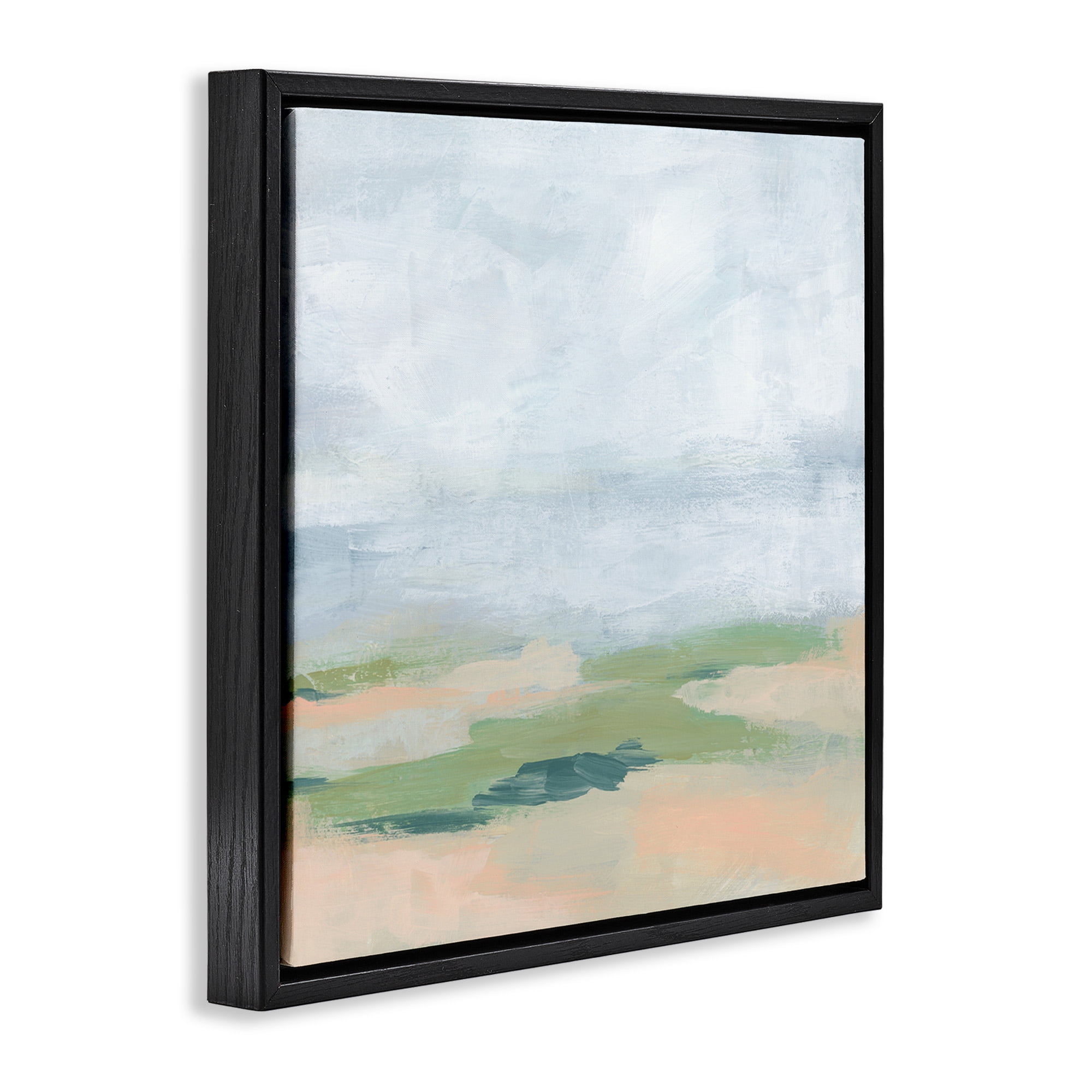 Stupell Industries Abstract Landscape Scenery Abstract Painting Black Floater Framed Canvas Art Print Wall Art, 25 x 25