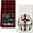 Red and Black, variant on JOOCAR Christmas Kitchen Towel, Red and Black Buffalo Plaid Christ Cross Christmas Tree Christmas Towel for Home Kitchen Festive Decoration Housewarming Gift Towel Set of 2