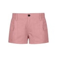 thumbnail image 4 of CQONEPT Womens 3 Inch Cargo Shorts Casual Twill Chino Shorts Elastic Waist Lightweight Shorts with Pockets Pink S, 4 of 4