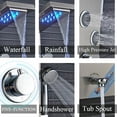 thumbnail image 4 of Senlesen Brushed Nickel Shower Panel Tower LED Rain Waterfall Massage System Body Tub Tap, 4 of 13