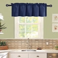 thumbnail image 2 of JIUZHEN Valance Curtains for Kitchen Window Valances for Living Room/Basement Window Curtains Bathroom Thermal Insulated Short Rod Pocket Curtain Panels, Navy,60 x 18 Inches,1 Panel, 2 of 7