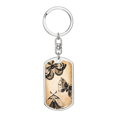 thumbnail image 1 of Celestial Butterflies Stainless Steel or 18k Gold Premium Swivel Dog Tag Keychain, 1 of 8