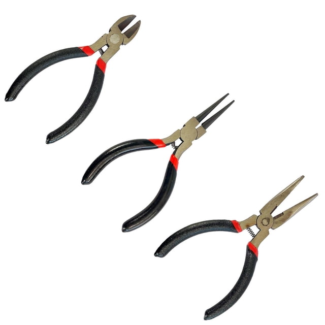 Pinzas Armado Bisutería Joyeria 3 pzs Corte Engarce Ajuste negro 3 Piezas JOYARIS Armado