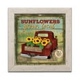 thumbnail image 2 of Gango Home Decor Rustic Sunflowers & Pickup Truck Wall Art; One Red 12x12in Art Print in Distressed White Frame, 2 of 4