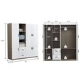 thumbnail image 5 of Sophshelter Armoire Wardrobe Closet Wood Wardrobe Armoire Closet, Modern 4-Door Wardrobe Closet 2 Hanging Rods & 3 Drawers, 5 of 8