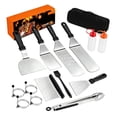 thumbnail image 1 of Barbecue Complete Grilling with Stainless Steel Spatula Tongs Fork Basting Brush Cleaning Scraper Heat Handle, 1 of 8